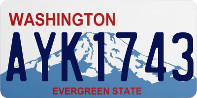 WA license plate AYK1743