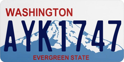 WA license plate AYK1747