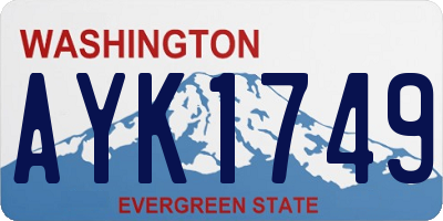 WA license plate AYK1749