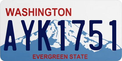WA license plate AYK1751