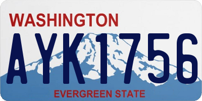 WA license plate AYK1756