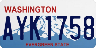 WA license plate AYK1758