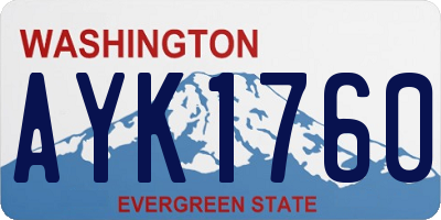 WA license plate AYK1760