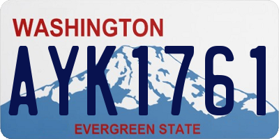 WA license plate AYK1761