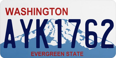 WA license plate AYK1762