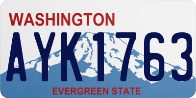 WA license plate AYK1763
