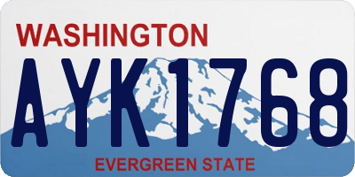 WA license plate AYK1768