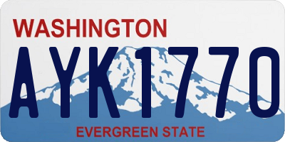 WA license plate AYK1770