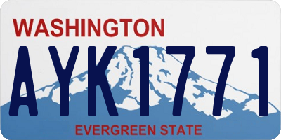 WA license plate AYK1771