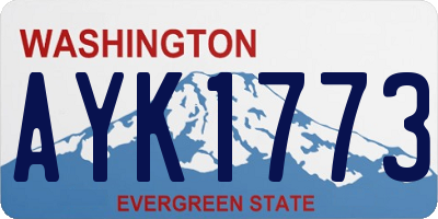 WA license plate AYK1773
