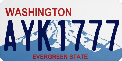 WA license plate AYK1777