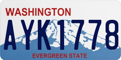 WA license plate AYK1778