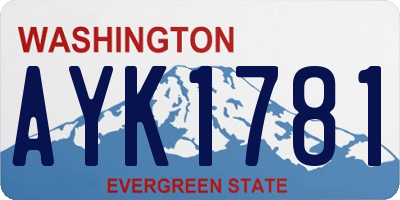 WA license plate AYK1781