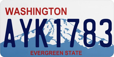 WA license plate AYK1783