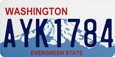WA license plate AYK1784