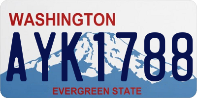 WA license plate AYK1788