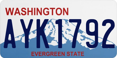 WA license plate AYK1792