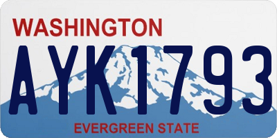 WA license plate AYK1793