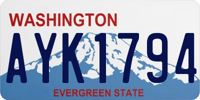 WA license plate AYK1794