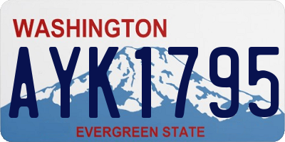 WA license plate AYK1795