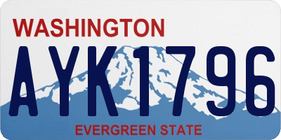 WA license plate AYK1796