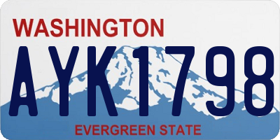 WA license plate AYK1798