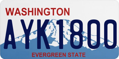 WA license plate AYK1800