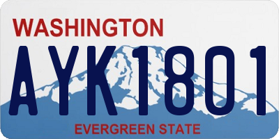 WA license plate AYK1801