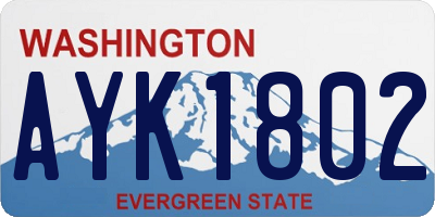 WA license plate AYK1802