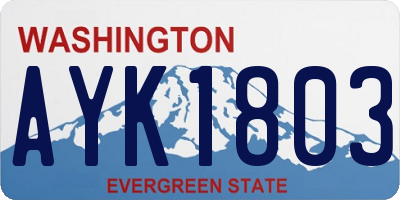 WA license plate AYK1803