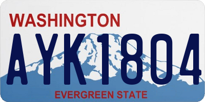 WA license plate AYK1804