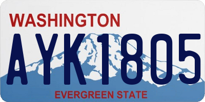 WA license plate AYK1805