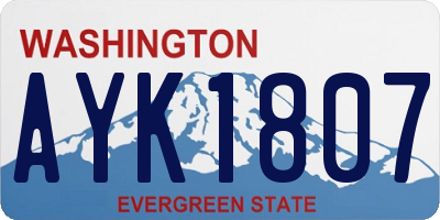 WA license plate AYK1807