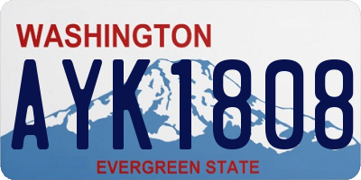 WA license plate AYK1808