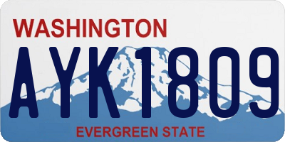 WA license plate AYK1809