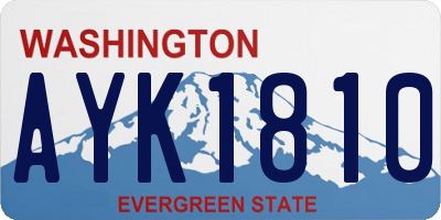 WA license plate AYK1810