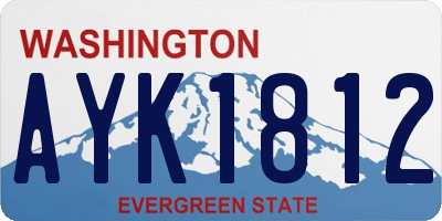 WA license plate AYK1812