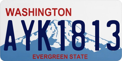 WA license plate AYK1813