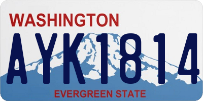 WA license plate AYK1814