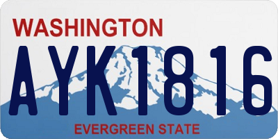 WA license plate AYK1816