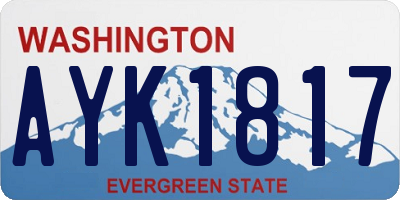 WA license plate AYK1817