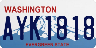 WA license plate AYK1818