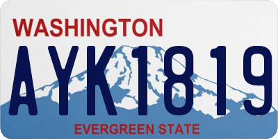 WA license plate AYK1819