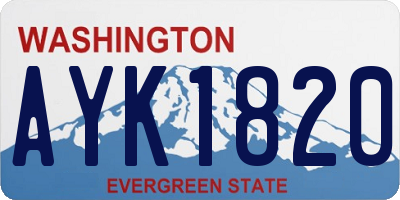 WA license plate AYK1820