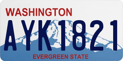 WA license plate AYK1821