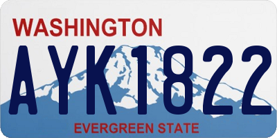 WA license plate AYK1822