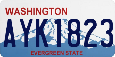 WA license plate AYK1823