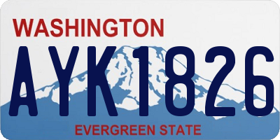 WA license plate AYK1826
