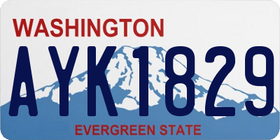 WA license plate AYK1829
