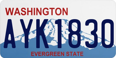 WA license plate AYK1830